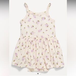 Old Navy Printed Pointelle-Knit Bodysuit Dress for Baby Girl, 6-12 Months NWT